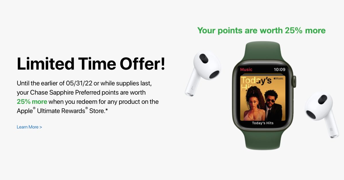 Redeem your Chase points for Apple devices with a bonus