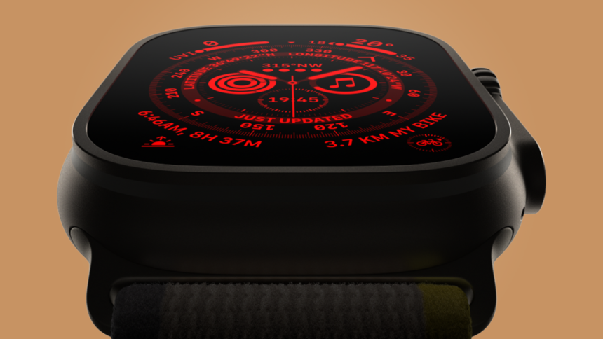 Apple Watch Ultra on side