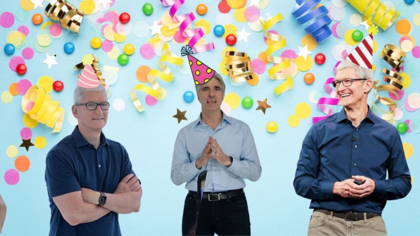 Tim Cook, Craig with the good hair, and Tim Cook all getting ready to have a massive party