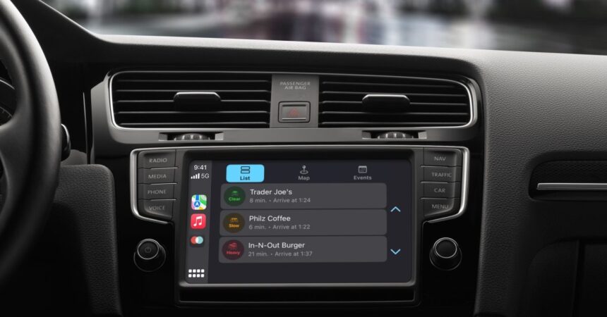 Commuter app ETA arrives on CarPlay with travel times and traffic conditions